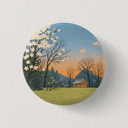 Wa – Japanese Landscapes – Quiet Countryside Ronde Button 3,2 Cm (Voorkant)
