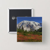 WA, Mt. Rainier National Park, Paradijs de vallei Vierkante Button 5,1 Cm (Voorkant /achterkant)