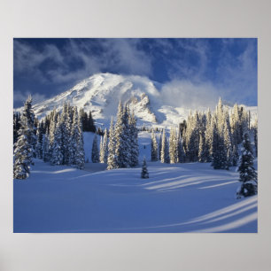 WA, Mt. Rainier NP, Mt. Rainier en Paradise Poster