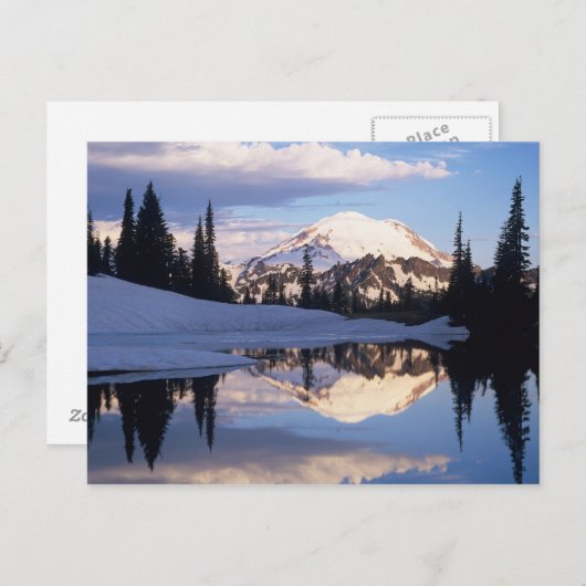 WA, Mt. Rainier NP, Mt. Rainier en wolken Briefkaart (Voorkant / Achterkant)