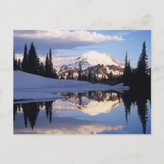 WA, Mt. Rainier NP, Mt. Rainier en wolken Briefkaart (Voorkant)