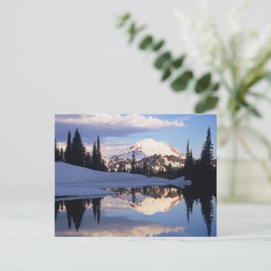 WA, Mt. Rainier NP, Mt. Rainier en wolken Briefkaart (Staand voorkant)
