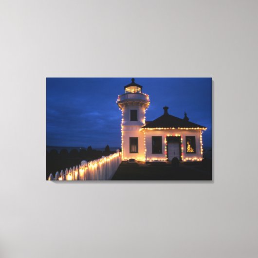 WA, Mukilteo, Mukilteo Lighthouse, opgericht 2 Canvas Afdruk (Voorkant)