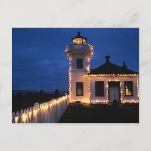 WA, Mukilteo, Mukilteo-vuurtoren, opgericht 2 Briefkaart