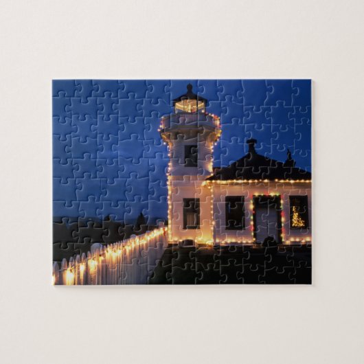 WA, Mukilteo, Mukilteo-vuurtoren, opgericht 2 Legpuzzel (Horizontaal)