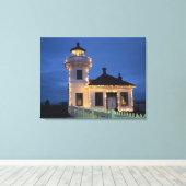 WA, Mukilteo, Mukilteo-vuurtoren, opgericht Canvas Afdruk (Insitu (Houten vloer))