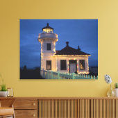 WA, Mukilteo, Mukilteo-vuurtoren, opgericht Canvas Afdruk (Insitu (Woonkamer))