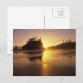 WA, Olympic NP, Second Beach bij zonsondergang Briefkaart (Voorkant / Achterkant)