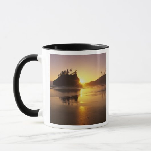 WA, Olympic NP, Second Beach bij zonsondergang Mok (Links)