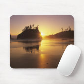 WA, Olympic NP, Second Beach bij zonsondergang Muismat (Met muis)