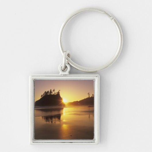 WA, Olympic NP, Second Beach bij zonsondergang Sleutelhanger (Voorkant)