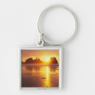 WA, Olympic NP, Shi Shi-strand bij zonsondergang, Sleutelhanger