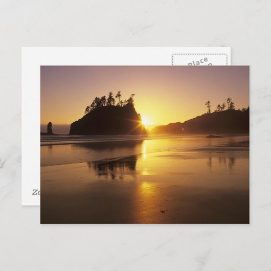 WA, Olympic NP, Tweede strand bij zonsondergang Briefkaart (Voorkant / Achterkant)