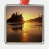 WA, Olympic NP, Tweede strand bij zonsondergang Metalen Ornament (Voorkant)