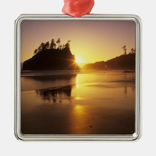 WA, Olympic NP, Tweede strand bij zonsondergang Metalen Ornament (Voorkant)