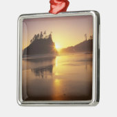 WA, Olympic NP, Tweede strand bij zonsondergang Metalen Ornament (Links)