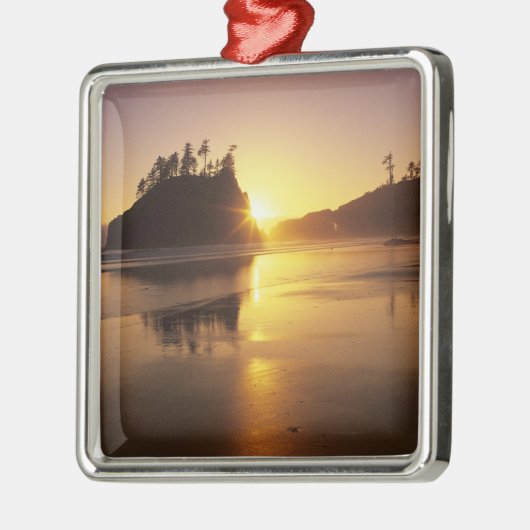 WA, Olympic NP, Tweede strand bij zonsondergang Metalen Ornament (Links)