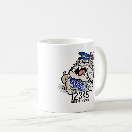 WA Police Angry Dog Coffee Mok (Voorkant rechts)