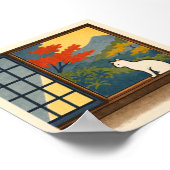 Wa – Quiet Window with White Cat Poster (Hoek)