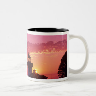 WA, San Juan Island, Lime Kiln Lighthouse, 1919, 2 Tweekleurige Koffiemok