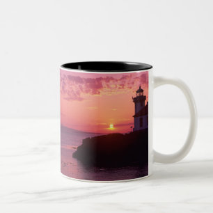 WA, San Juan Island, Lime Kiln Lighthouse, 1919, Tweekleurige Koffiemok