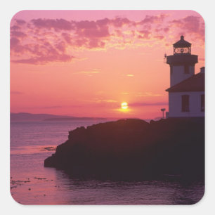 WA, San Juan Island, Lime Kiln Lighthouse, 1919, Vierkante Sticker