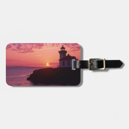 WA, San Juan Island, Limoen Kiln Lighthouse, 1919, Bagagelabel (Voorkant horizontaal)