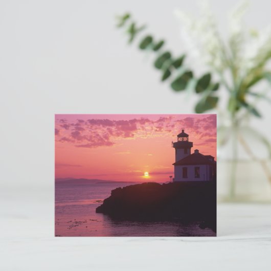 WA, San Juan Island, Limoen Kiln Lighthouse, 1919, Briefkaart (Staand voorkant)