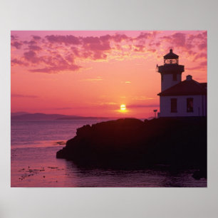 WA, San Juan Island, Limoen Kiln Lighthouse, 1919, Poster