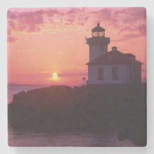 WA, San Juan Island, Limoen Kiln Lighthouse, 1919, Stenen Onderzetter