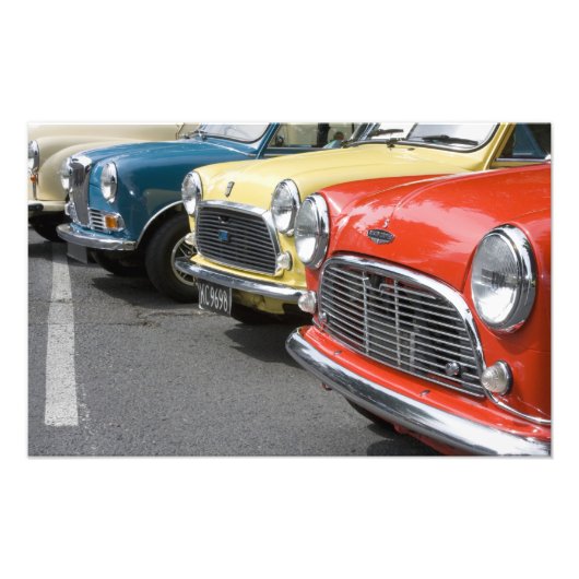 WA, Seattle, klassieke Britse auto. Foto Afdruk (Voorkant)