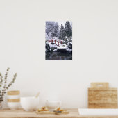 WA, Seattle, Moon bridge en vijver na winter Poster (Keuken)