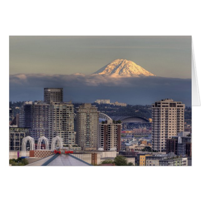 WA, Seattle, Mount Rainier uit Kerry Park (Voorkant Horizontaal)