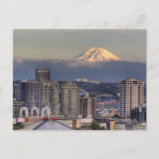 WA, Seattle, Mount Rainier uit Kerry Park Briefkaart (Voorkant)