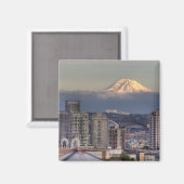 WA, Seattle, Mount Rainier uit Kerry Park Magneet (Voorkant / Achterkant)