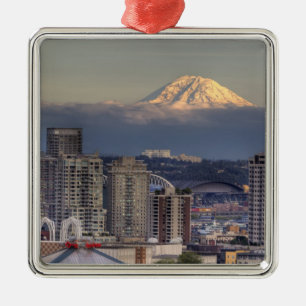 WA, Seattle, Mount Rainier uit Kerry Park Metalen Ornament
