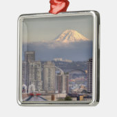 WA, Seattle, Mount Rainier uit Kerry Park Metalen Ornament (Links)