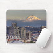 WA, Seattle, Mount Rainier uit Kerry Park Muismat (Met muis)