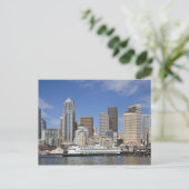 WA, Seattle, Seattle silhouet met veerboot Briefkaart (Staand voorkant)