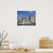 WA, Seattle, Seattle silhouet met veerboot Poster (Keuken)