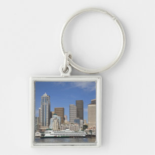 WA, Seattle, Seattle silhouet met veerboot Sleutelhanger