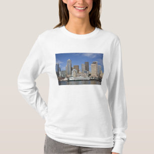 WA, Seattle, Seattle silhouet met veerboot T-shirt