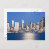 WA, Seattle, Seattle skyline en Elliott Bay, 2 Briefkaart (Voorkant / Achterkant)