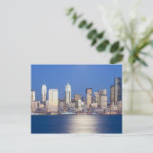 WA, Seattle, Seattle skyline en Elliott Bay, 2 Briefkaart (Staand voorkant)