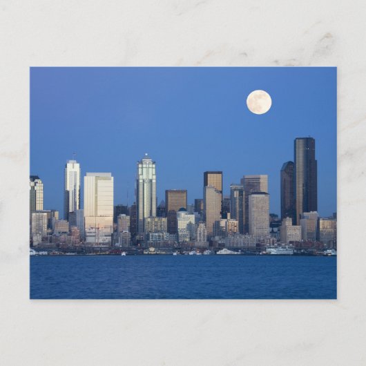 WA, Seattle, Seattle skyline en Elliott Bay 2 Briefkaart (Voorkant)
