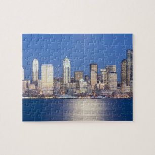 WA, Seattle, Seattle skyline en Elliott Bay, 2 Legpuzzel