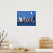 WA, Seattle, Seattle skyline en Elliott Bay 2 Poster (Keuken)