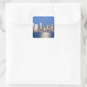 WA, Seattle, Seattle skyline en Elliott Bay, 2 Vierkante Sticker (Tas)