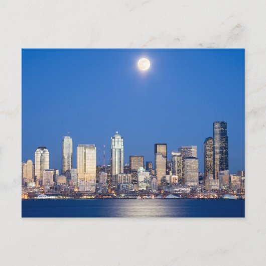 WA, Seattle, Seattle skyline en Elliott Bay 3 Briefkaart (Voorkant)