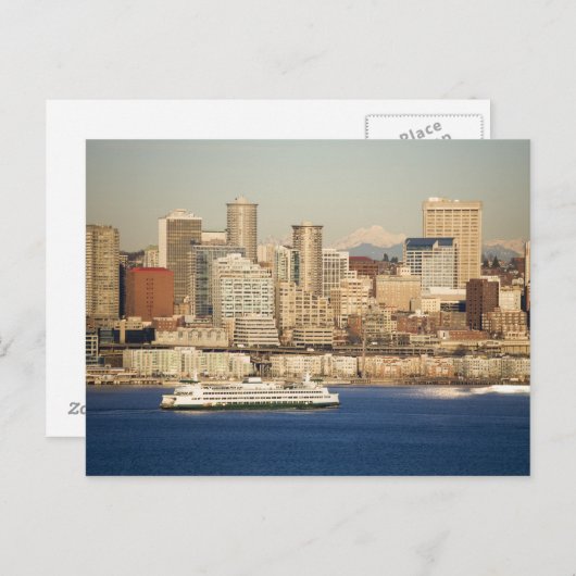 WA, Seattle, Seattle skyline en Elliott Bay Briefkaart (Voorkant / Achterkant)